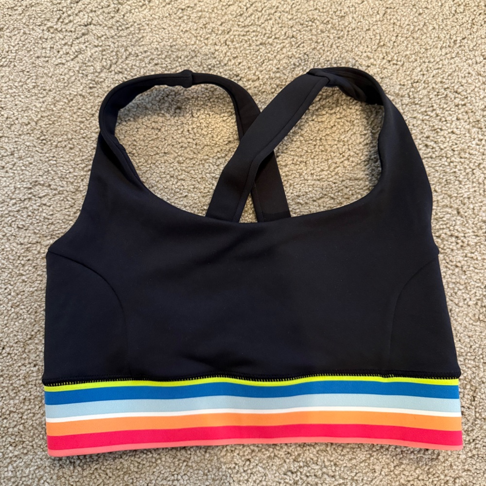 IVL Collective Rainbow Stripe Sports Bra Size 6 Like New